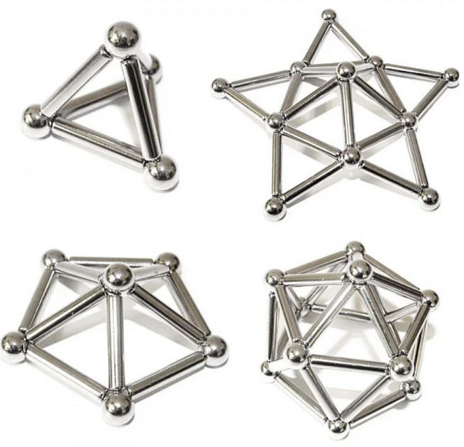 Магнітний конструктор Buckyballs n Buckybars, 64 деталі, магнітна іграшка неокуб, магнітний конструктор - Зображення 3