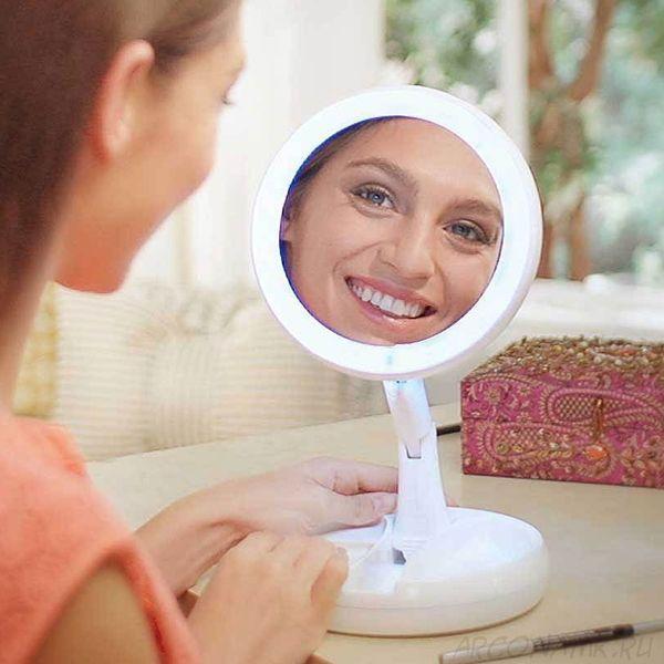 Складне дзеркало для макіяжу з підсвічуванням Led My Fold Away Mirror - Зображення 2