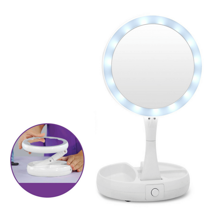 Складне дзеркало для макіяжу з підсвічуванням Led My Fold Away Mirror - Зображення 7