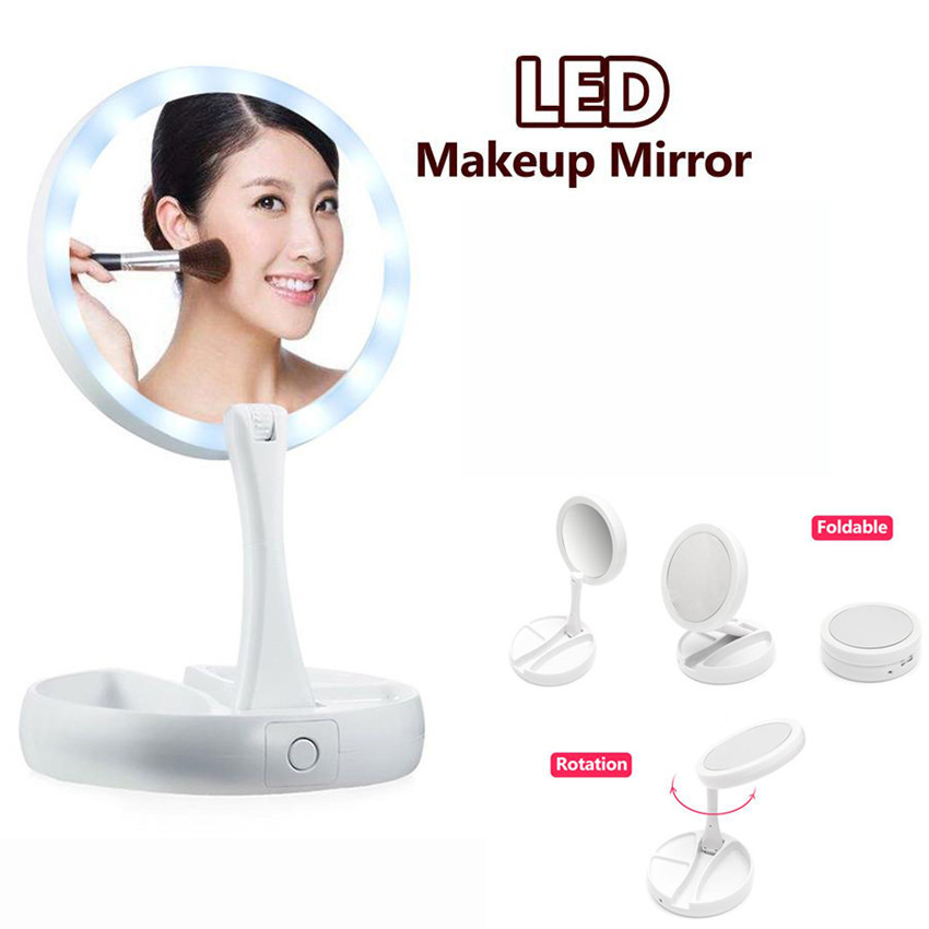Складне дзеркало для макіяжу з підсвічуванням Led My Fold Away Mirror - Зображення 9