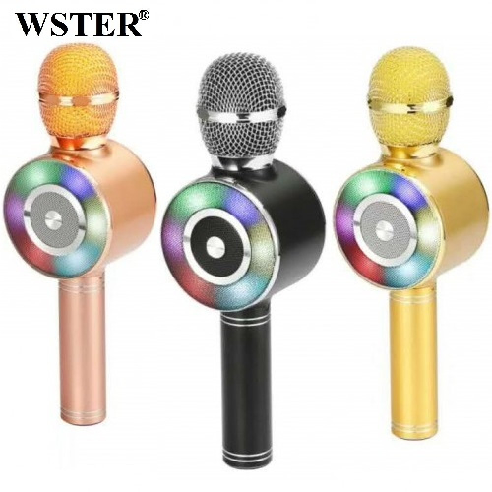 Караоке мікрофон Wster WS-669 бездротовий мікрофон із вбудованим динаміком (USB, microSD, AUX, Bluetooth) - Зображення 2