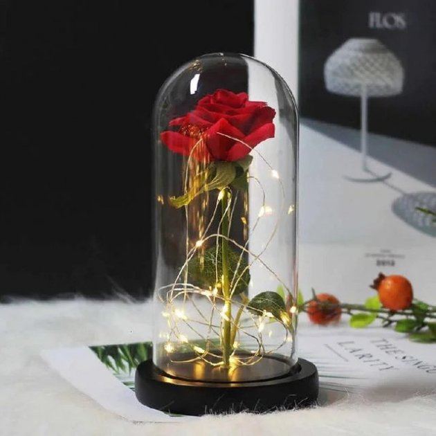 РОЗА В КОЛБІ З LED ПІДСВІЧУВАННЯМ, нічник, вічна роза - Image 5