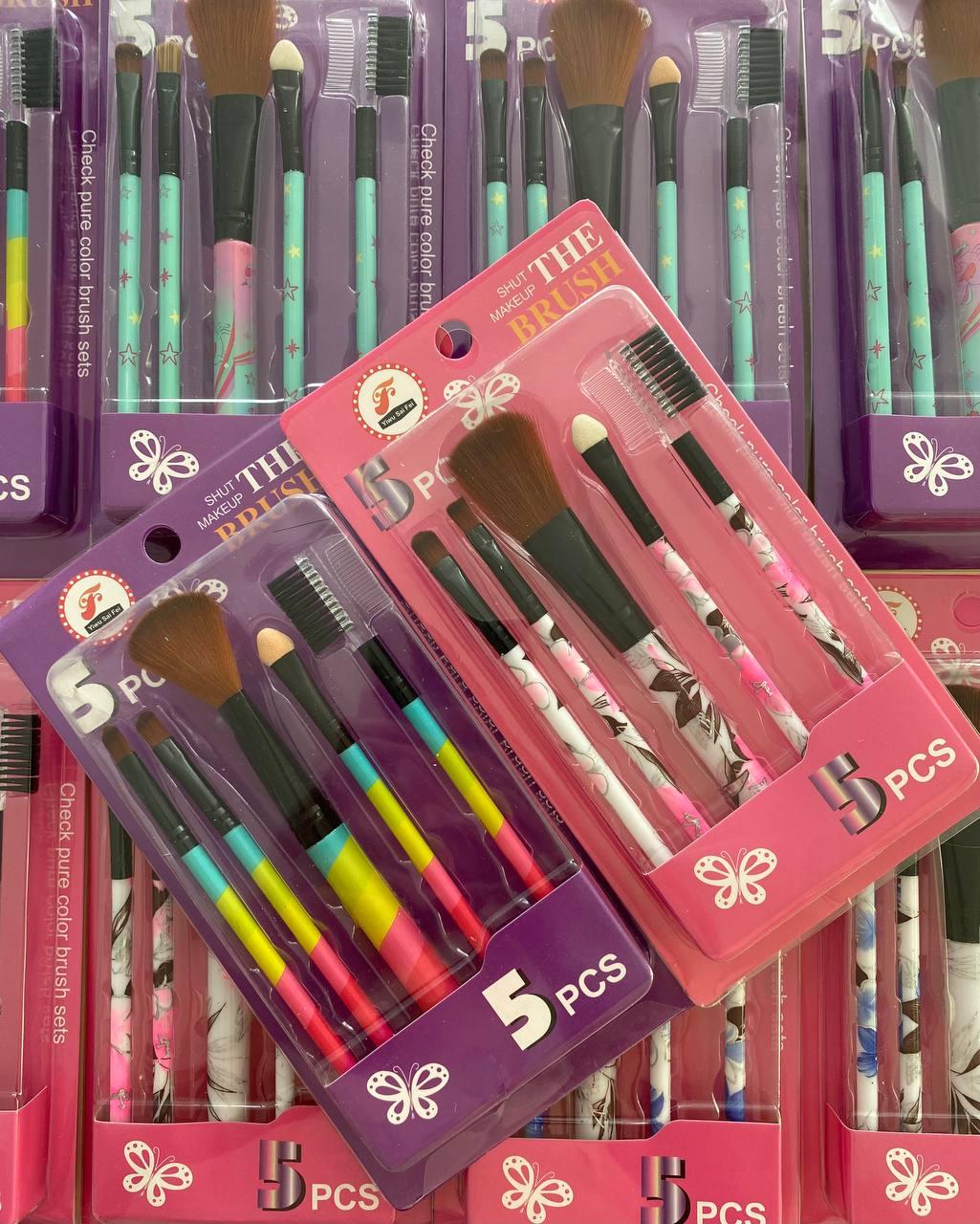 Набір пензлів для макіяжу обличчя та очей MAKEUP BRUSH SET 5 в 1