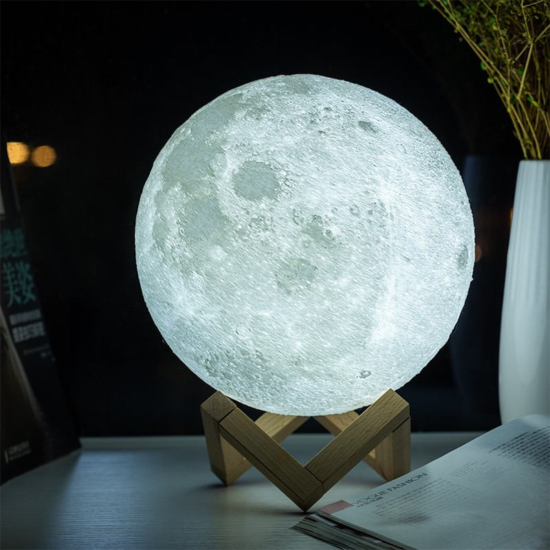 Популярний дизайнерський Нічник MOON LAMP 13 см на Акумуляторі з Пультом - Зображення 5