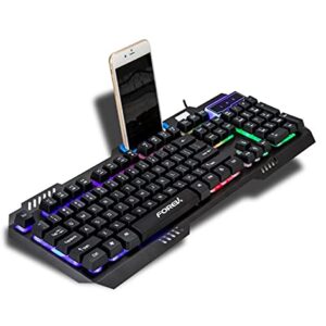 Ігрова клавіатура дротова FOVEV FV-Q307 USB з RGB-підсвіткою