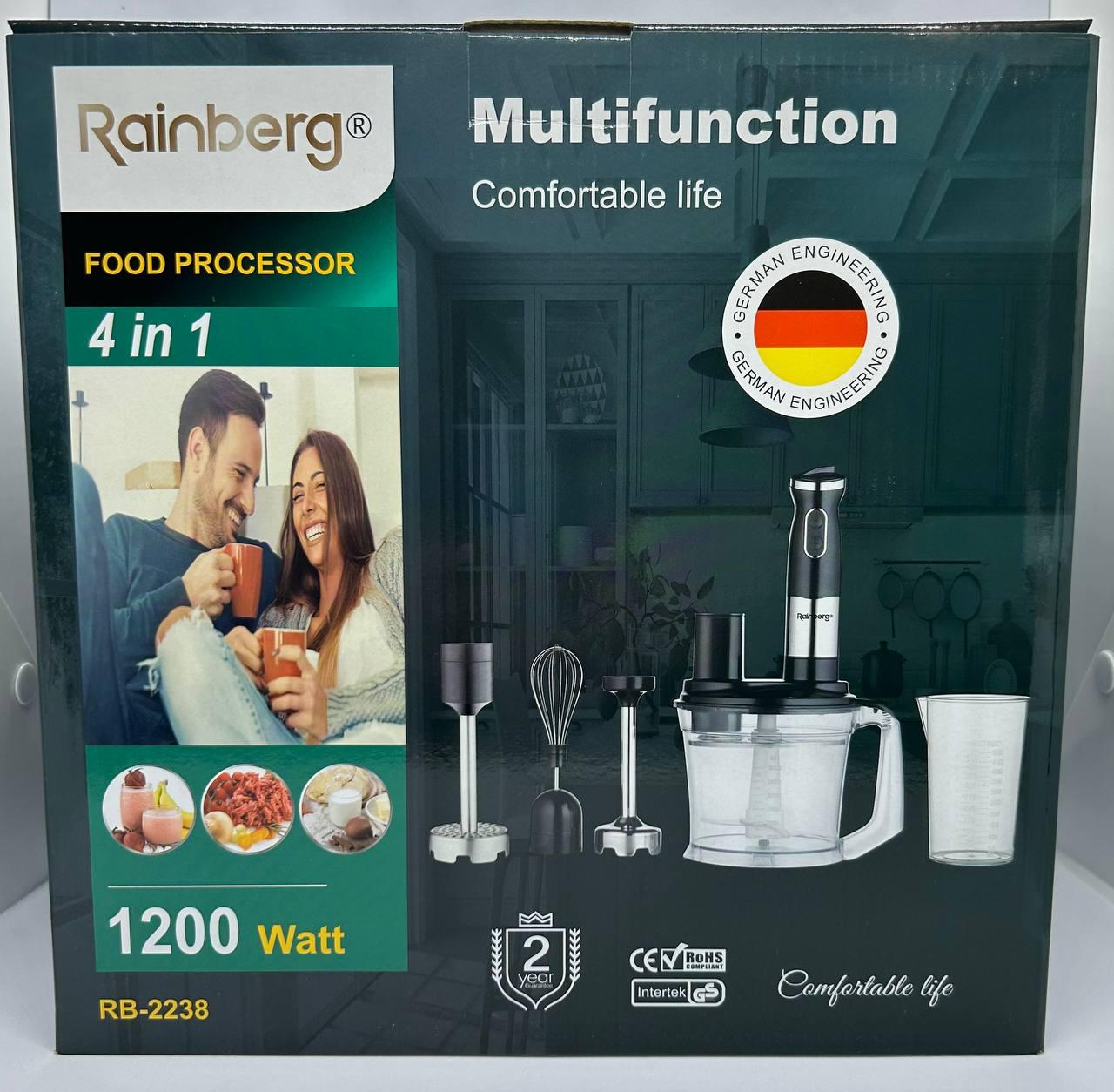 Блендер Rainberg RB-2238 1200W 4в1 заглибний блендер подрібнювач
