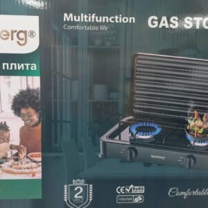 Настільна газова плита Rainberg RB-2229, плита на 2 конфорки (Сірий, Чорний)