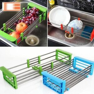 Багатофункціональна складана кухонна полиця Kitchen Drain Shelf Rack від 33см до 48см