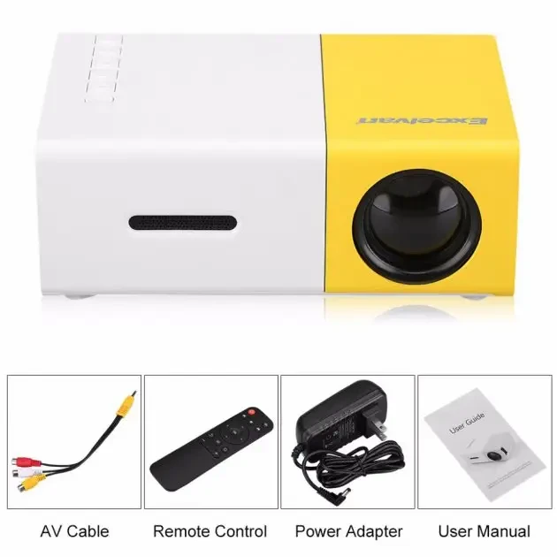 Мультимедійний портативний проектор UKC YG-300 з динаміком White/Yellow - Image 4