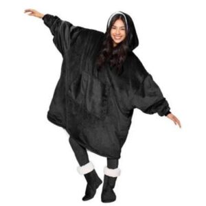 Толстовка — плед із капюшоном HUGGLE HOODIE BLANKET, плед із рукавами (Чорний)