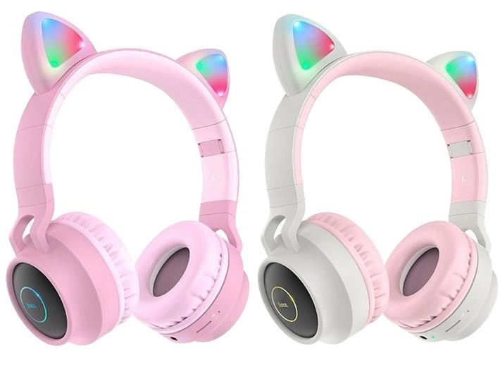 Навушники Bluetooth Hoco W27 Cat Ear Wireless Headphones Pink - Image 2