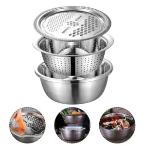 Багатофункціональний кухонний набір із неіржавкої сталі 3 в 1 Metal Basket Cutter