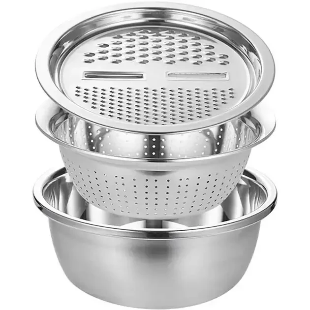 Багатофункціональний кухонний набір із неіржавкої сталі 3 в 1 Metal Basket Cutter - Image 5