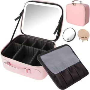 Портативна тканинна косметичка з зеркальцем Make Up PINK