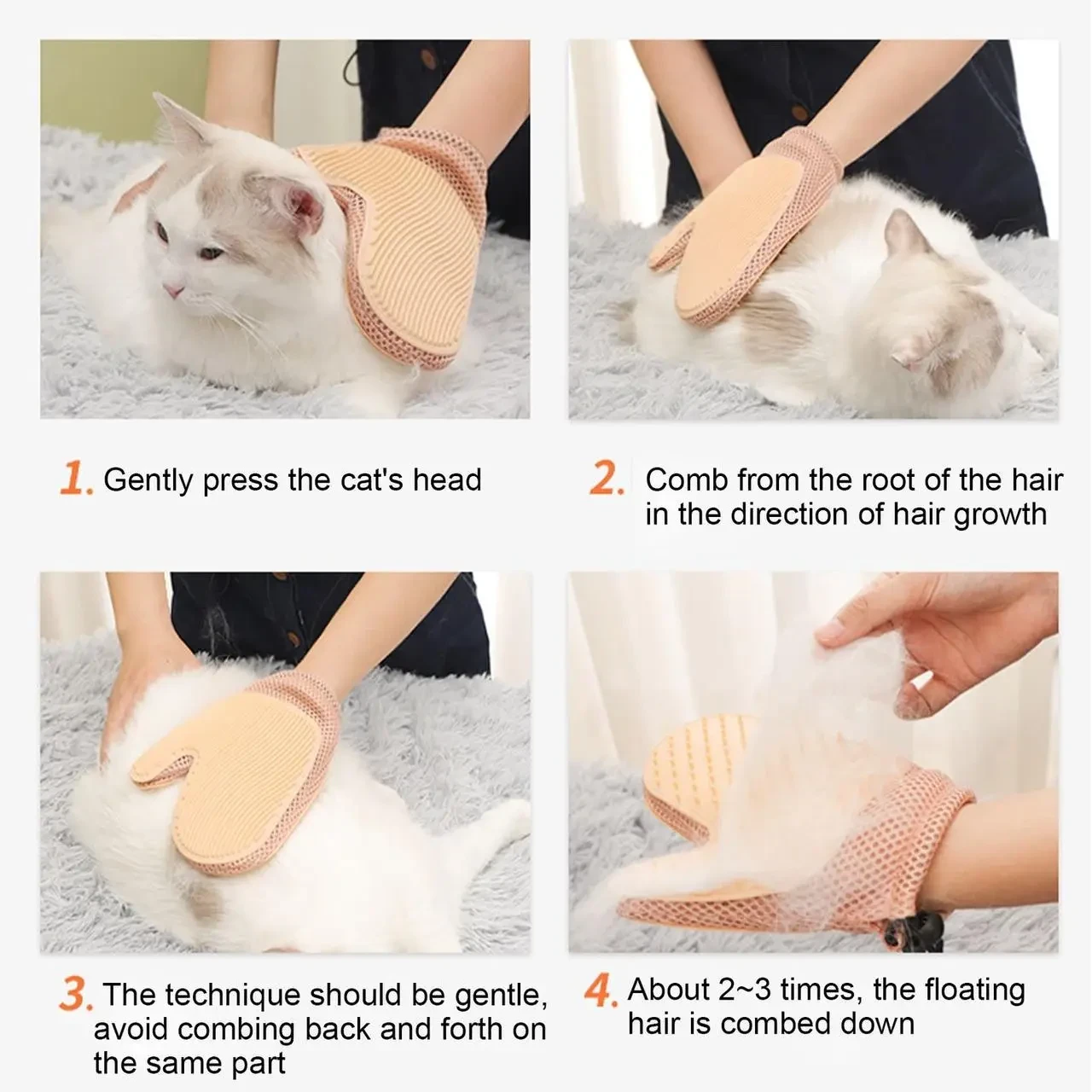 Перчатка Масажна щітка для видалення шерсті кішок і собак із захистом від царапин Digeus - Image 4