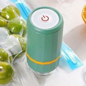 Домашній вакууматор для продуктів VACUUM SEALER бірюзовий