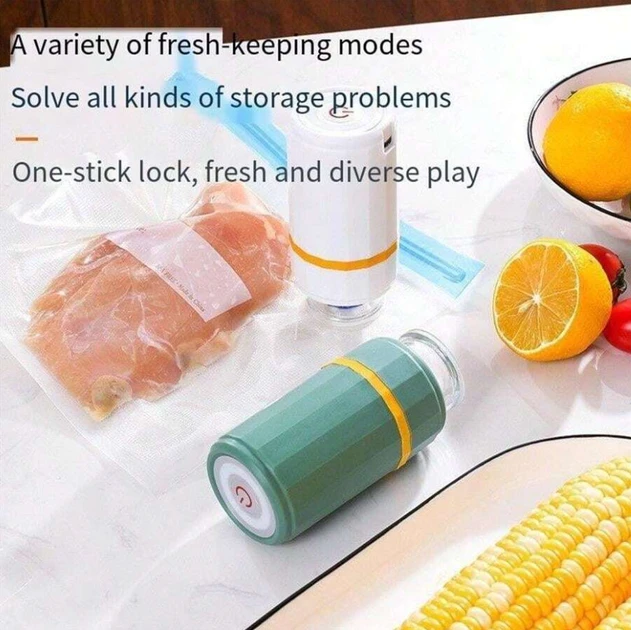 Домашній вакууматор для продуктів VACUUM SEALER бірюзовий - Зображення 3
