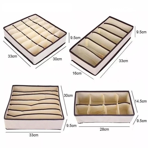 Органайзер для носків, спіднього білизни, бюстгальтерів Four-piece clothing storage box XL879 - Image 5