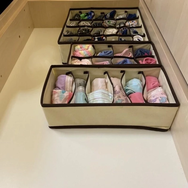 Органайзер для носків, спіднього білизни, бюстгальтерів Four-piece clothing storage box XL879 - Image 6