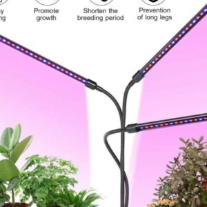 Ультрафіолетова лампа для рослин j22wl-03 LED LIGHT Повний спектр 3 голови LED