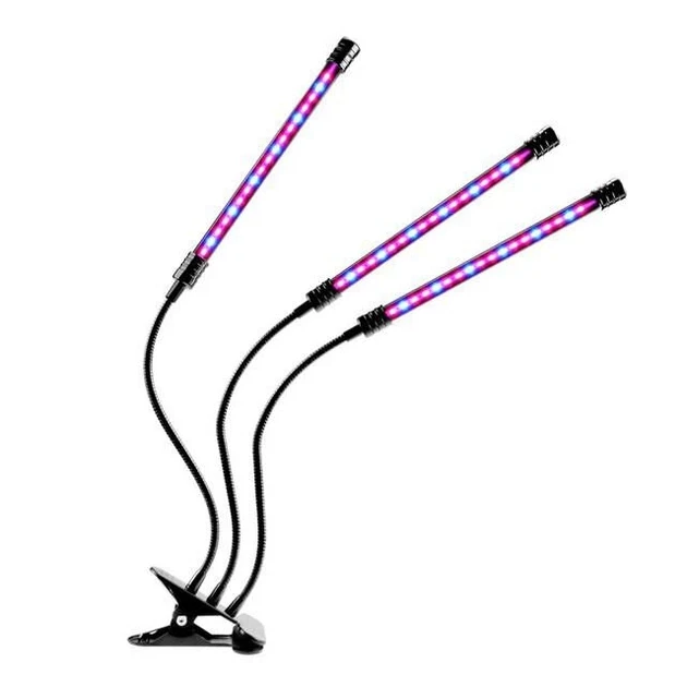 Ультрафіолетова лампа для рослин j22wl-03 LED LIGHT Повний спектр 3 голови LED - Image 2