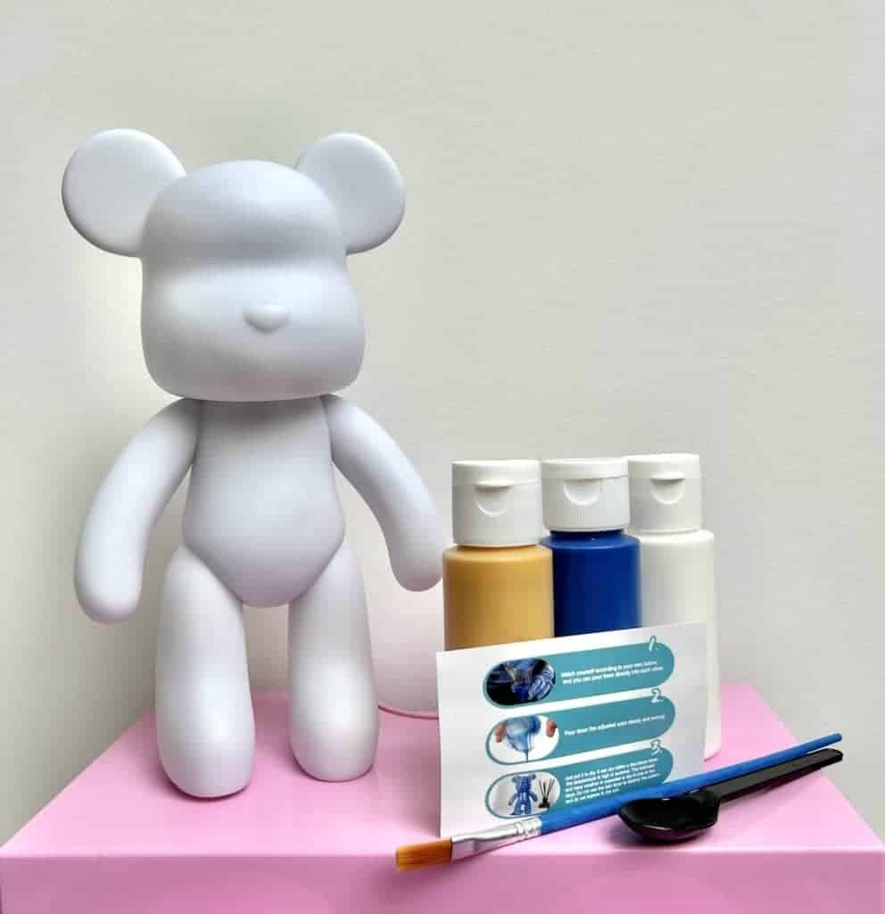 Флюїдне медвежонок fluid bear bearbrick, 23 см, з фарбами YELLOW - Image 5