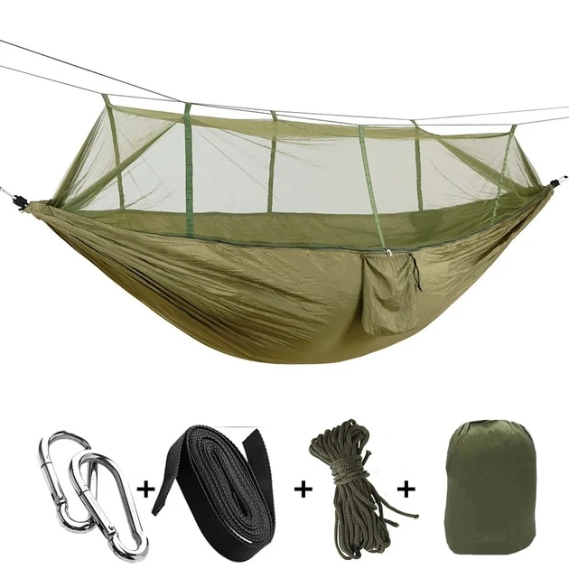 Туристичний гамак із москітною сіткою Hammock With Net ARMY