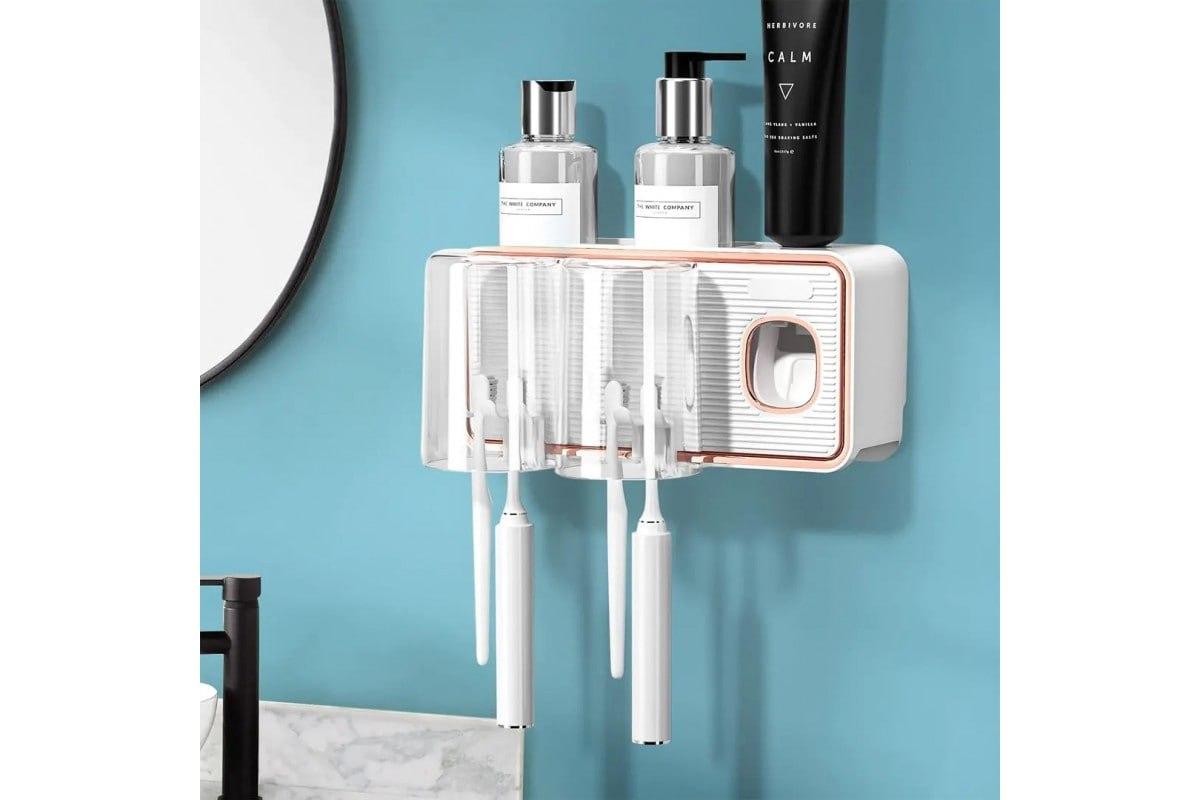 Диспенсер-поліцю для зубних приладдя з 2 склянками Toothbrush holder 223-54