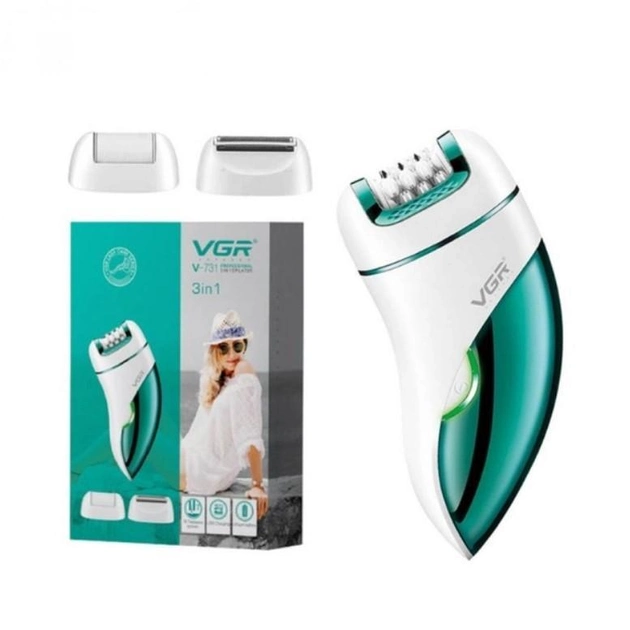 Епілятор акумуляторний для тіла та ног 3 в 1 VGR домашній USB VGR V-731