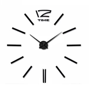 Великі настінні 3Д-часи 3D-часи DIY Clock 60-90 см Чорний