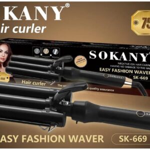 Потрійна плойка Sokany SK-669 три хвилі з керамічним покриттям 25 мм 50 Вт Чорний