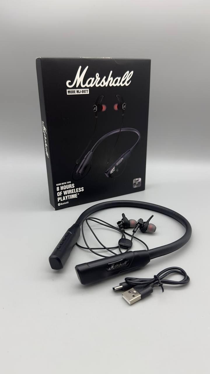 Навушники Bluetooth Marshall MJ-6977 з LED дисплеєм та шкіряним обідком