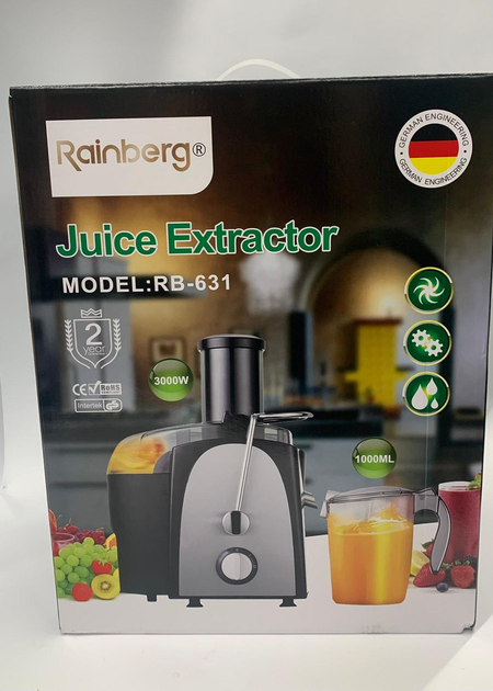 Соковитискач електричний відцентровий Rainberg RB-631 3000W Чорна - Image 6