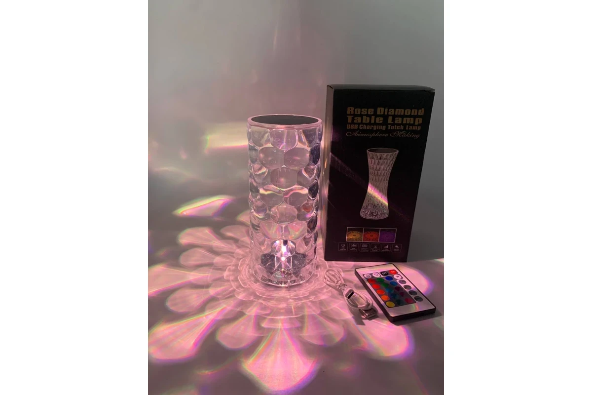 Настільна лампа (Акумуляторна) нічник Алмаз RGB NEW Crystal Lamp Diamond - Image 5