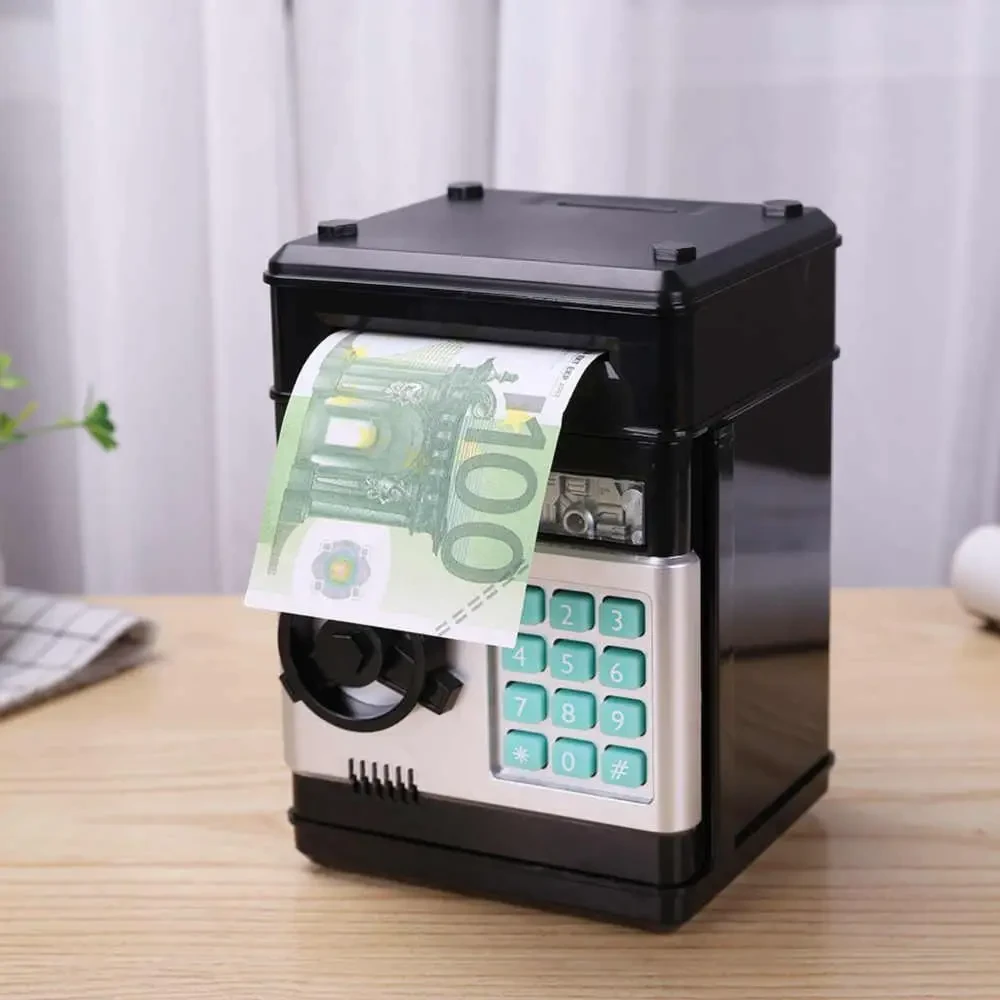 Скарбничка сейф, дитячий банкомат із кодовим замком NUMBER BANK (Чорний) - Image 6