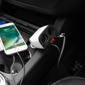 Автомобільне зарядне пристрій Hoco - Z28 Power Ocean (2USB, 3.1A, прикурювач, з прикурювачем) - Білий