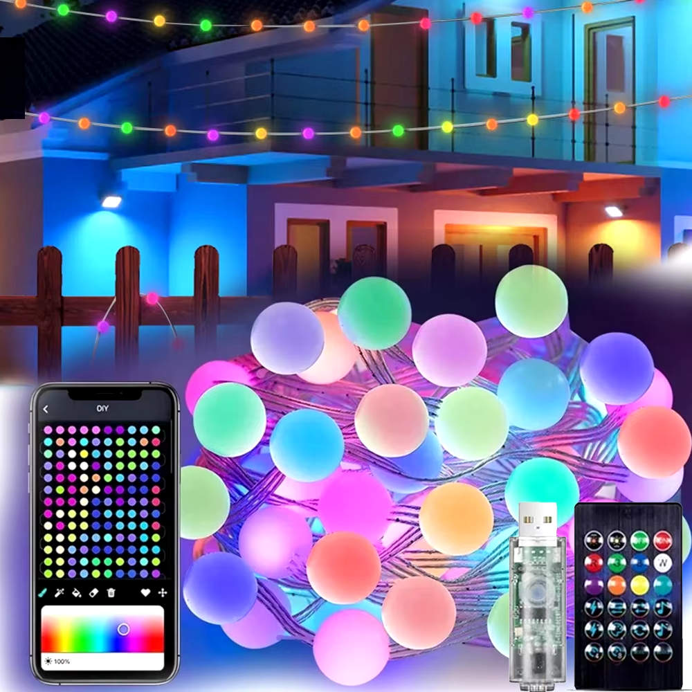 Гірлянда Матова кулька (SFK-03) 10 м APP Bluetooth (USB) + пульт