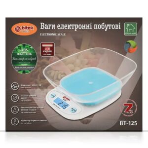 Ваги електронні побутові 7кг кухонні з прямокутною чашею BT-125