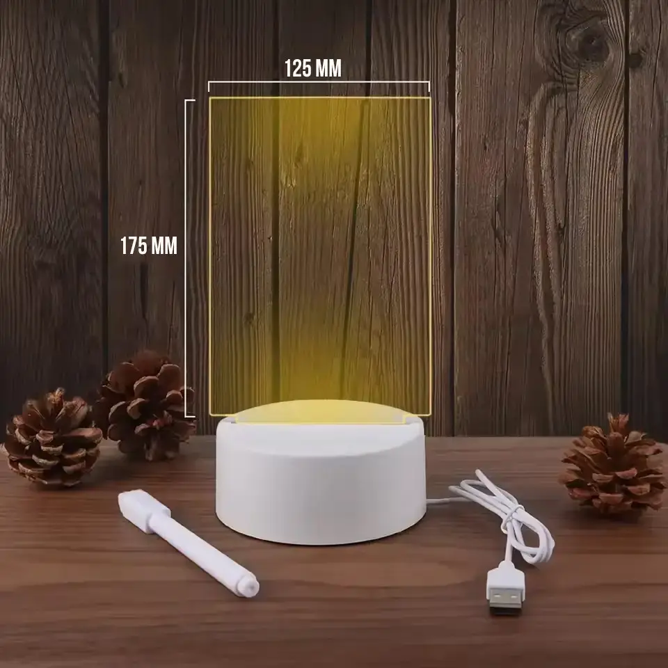 Нічник-дошка акрилова з підсвічуванням та маркером LAMP 3D USB 175×125×4 мм - Image 6