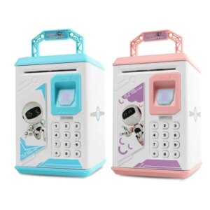 Дитяча електронна скарбничка сейф з кодовим замком та відбитком пальця ROBOT BODYGUARD (Блакитний, Розовий)