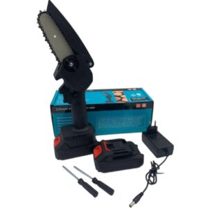 Мініпила 4 Дюймів Mini Electric Chainsaw у КОРОБКИ з двома аккумуляторами 24V