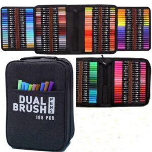 Набір двосторонніх маркерів на водній основі Dual Brush Pens 168 шт.
