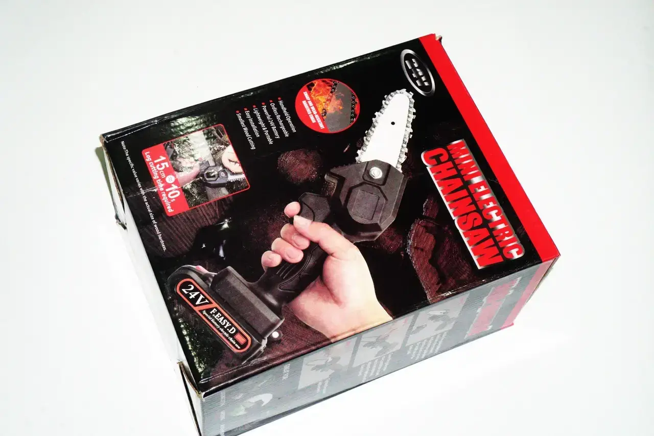 Акумуляторна пилка на 24V сучкоріз для обрізки дерев Electric Chainsaw в коробці - Image 5