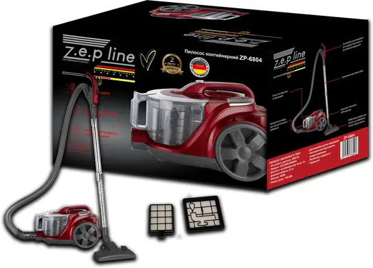 Пилосос контейнерний 4л Zepline ZP-6804 (Червоний)