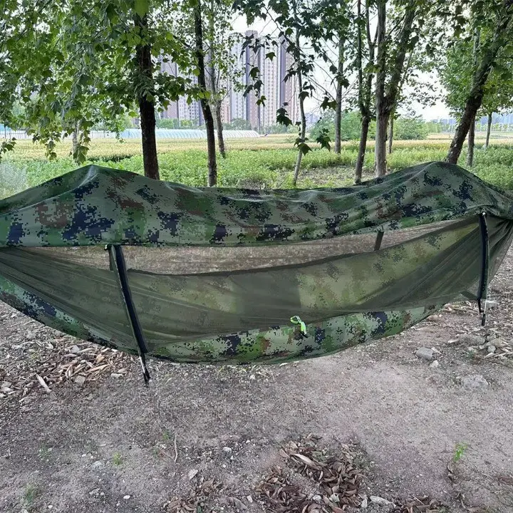 Гамак 260х140 см з москітною сіткою та навісом від сонця та дощу GMSK-02 - Зображення 3