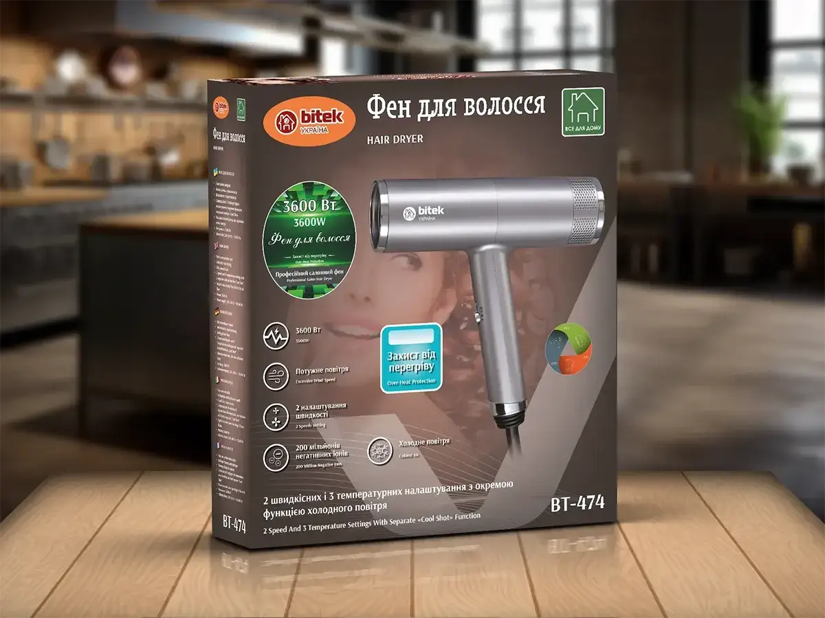 Фен для волосся 3600 Вт BITEK BT-474 - Image 2