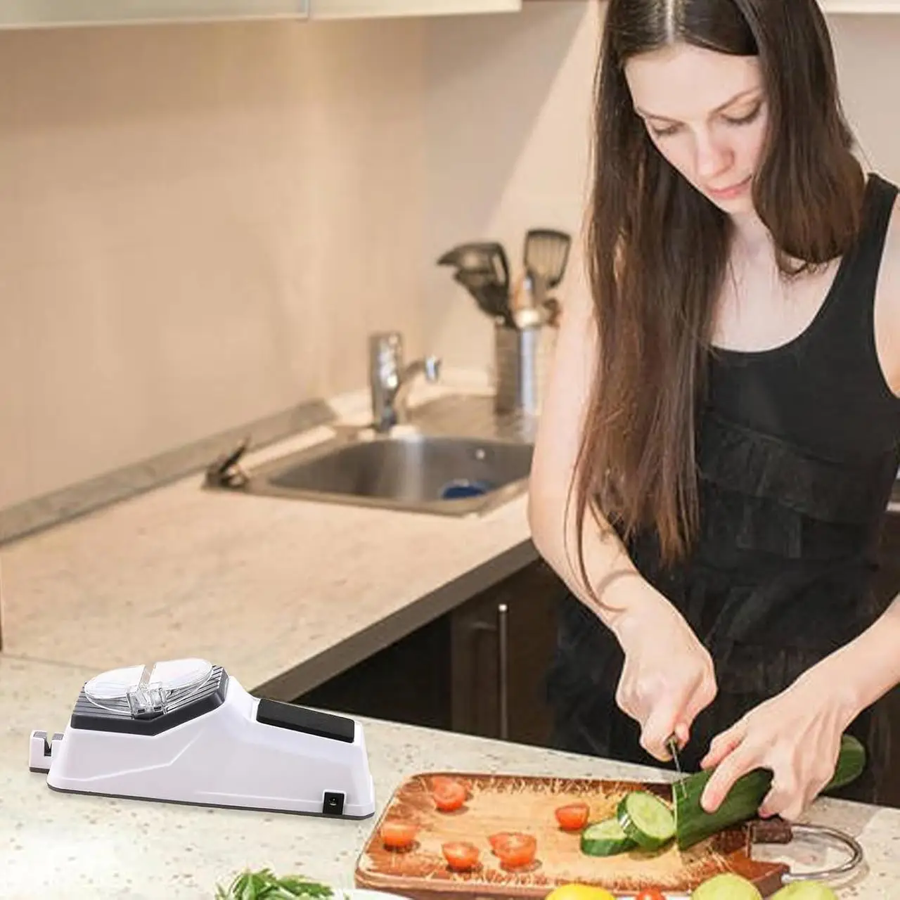 Точилка електрична 4 в 1 для ножів та ножиць від USB Electric Knife Sharpener - Image 6