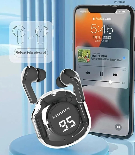 Бездротові bluetooth навушники TWS Ultrapods Max Air39 чорні - Image 5