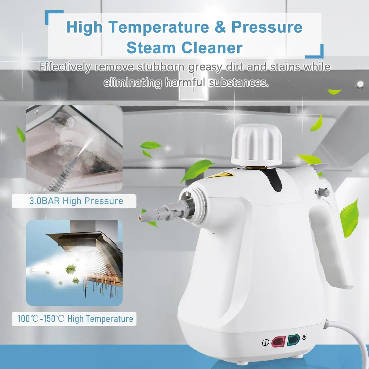 Багатофункціональний пароочисник з різними насадками Steam Cleaner 1000Вт - Image 2