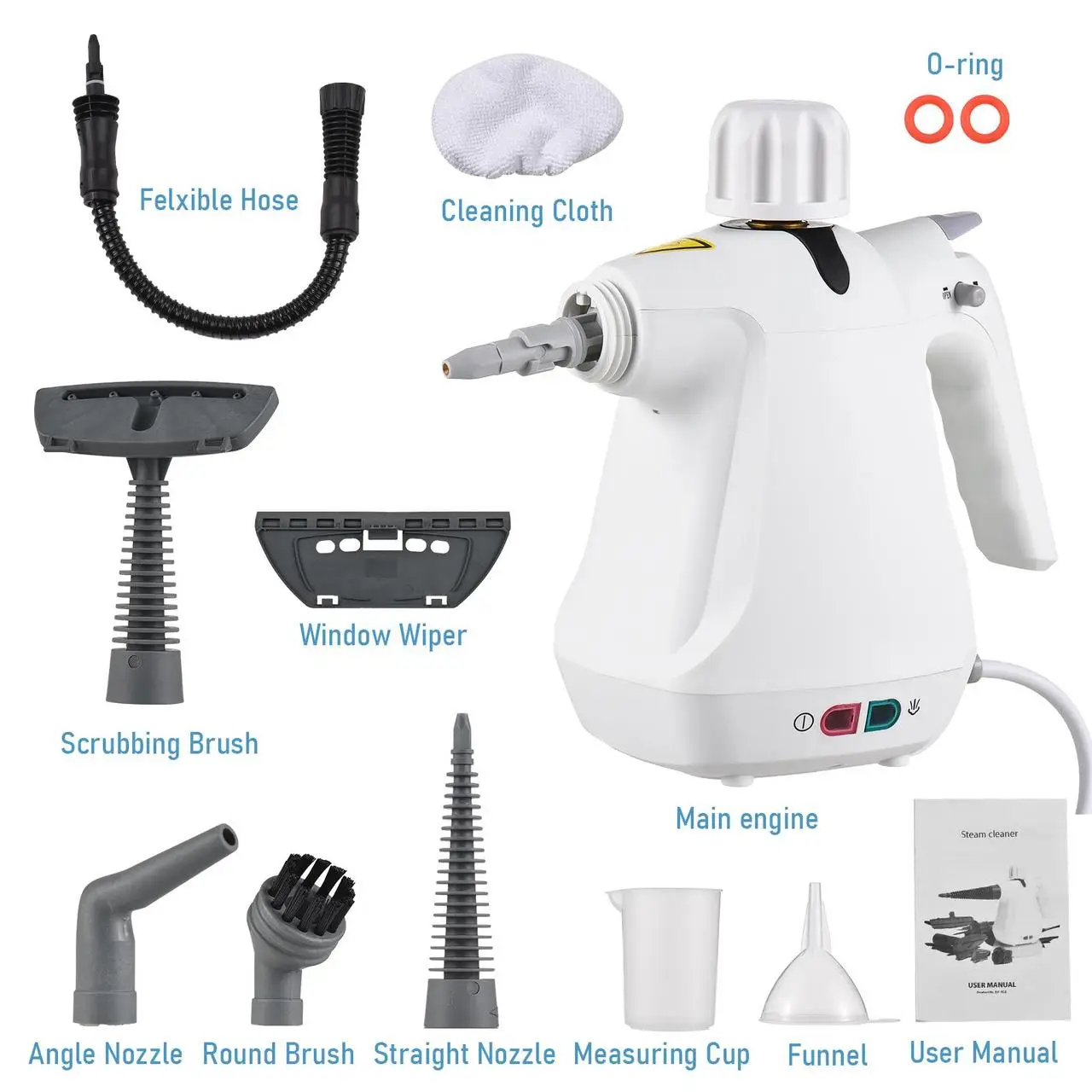 Багатофункціональний пароочисник з різними насадками Steam Cleaner 1000Вт - Image 7